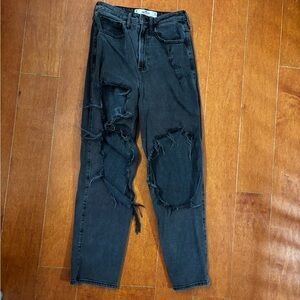 Hollister Curvy Ultra High Rise Vintage Straight Jeans Charcoal Size 3/26